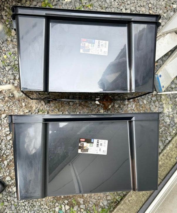Keter Vulcano opbergbox 50l zwart. 2 st, Ophalen, Nieuw, Kunststof