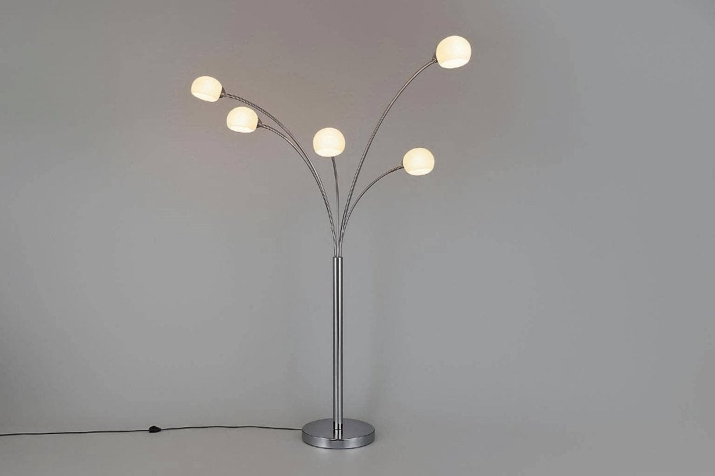 Chromé staanlamp met 5 individuele armen & warm licht, Ophalen, Gebruikt, 200 cm of meer, Klassiek