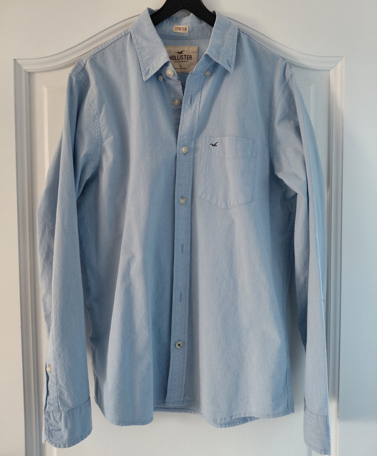 lichtblauw hemd Hollister maat S, Kleding | Heren, Ophalen of Verzenden, Zo goed als nieuw, Blauw, Hollister