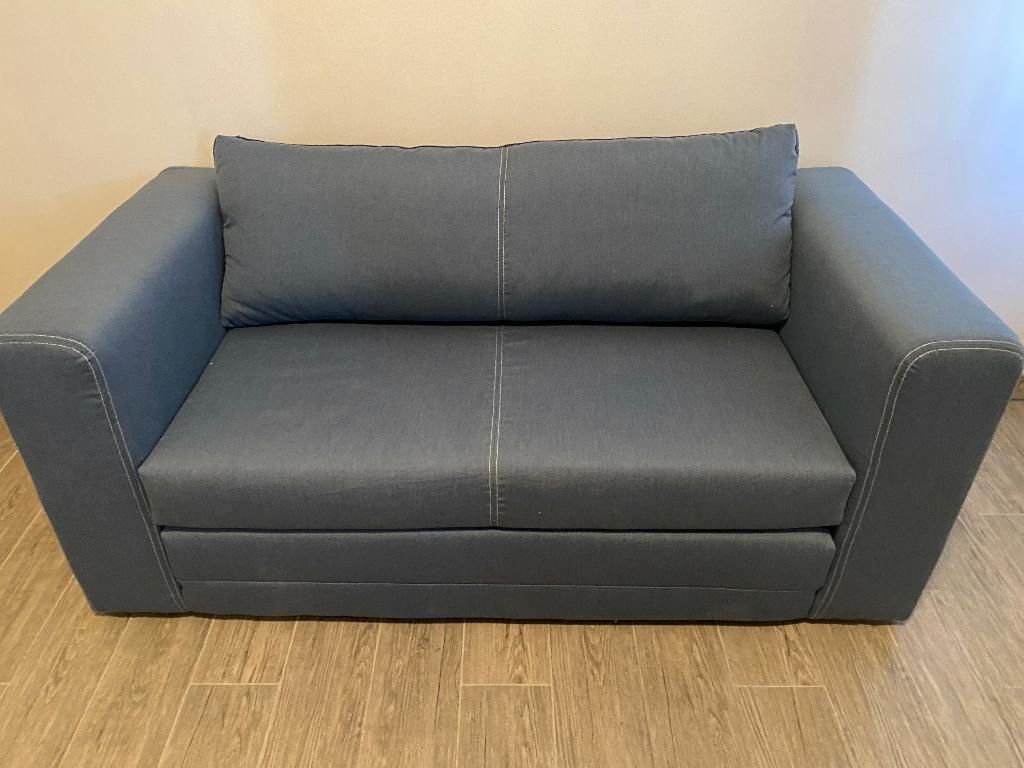 Divan-lit 140cm, Enlèvement, Comme neuf, Deux personnes, Bleu