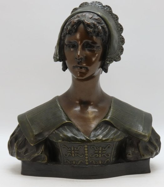 Terracotta buste vrouw , get. Aurili, Antiek en Kunst, Ophalen of Verzenden, Buste, Vrouw