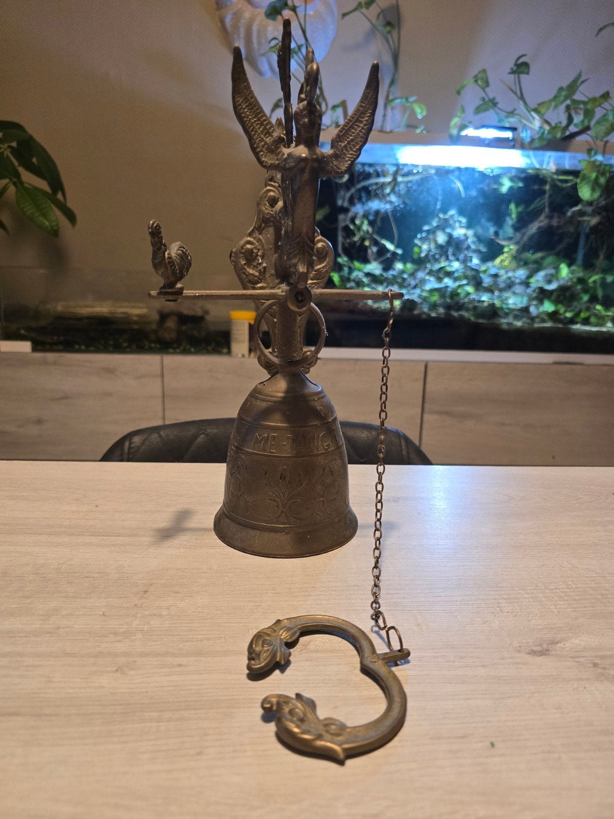 Vintage Messing/Bronzen Kloosterbel (Poortbel) – Compleet!, Antiek en Kunst, Ophalen, Brons