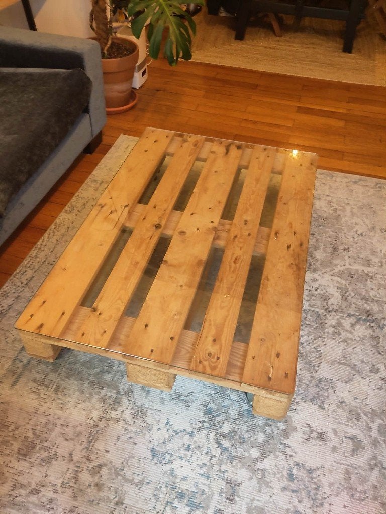 Table basse à roulettes, 100 à 150 cm, Bois clair, Comme neuf, Enlèvement