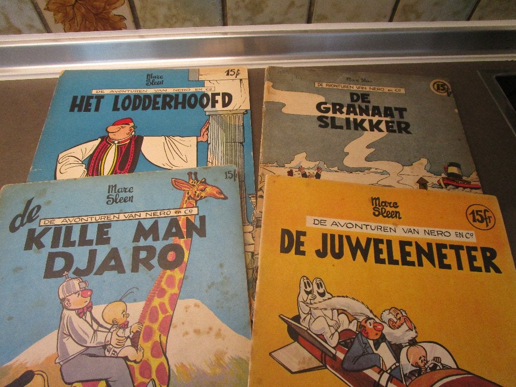 Nero - 4 oude strips in eerste druk - jaren '50 en '60, Boeken, Gelezen, Marc Sleen, Ophalen of Verzenden, Meerdere stripboeken