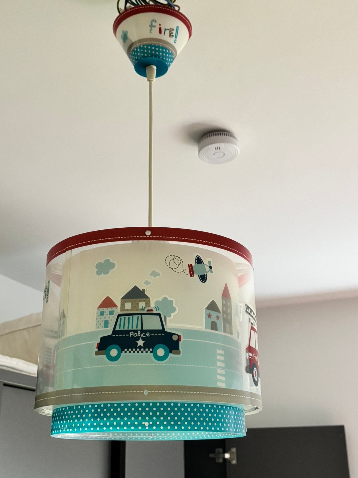 Hanglamp kinderkamer brandweer/politie, Ophalen, Gebruikt, Lamp