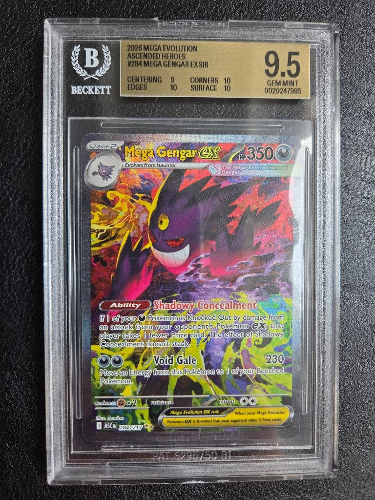 2026 Ascended Heroes Mega Gengar ex #284 SIR | BGS 9.5, Ophalen of Verzenden, Zo goed als nieuw, Losse kaart, Foil