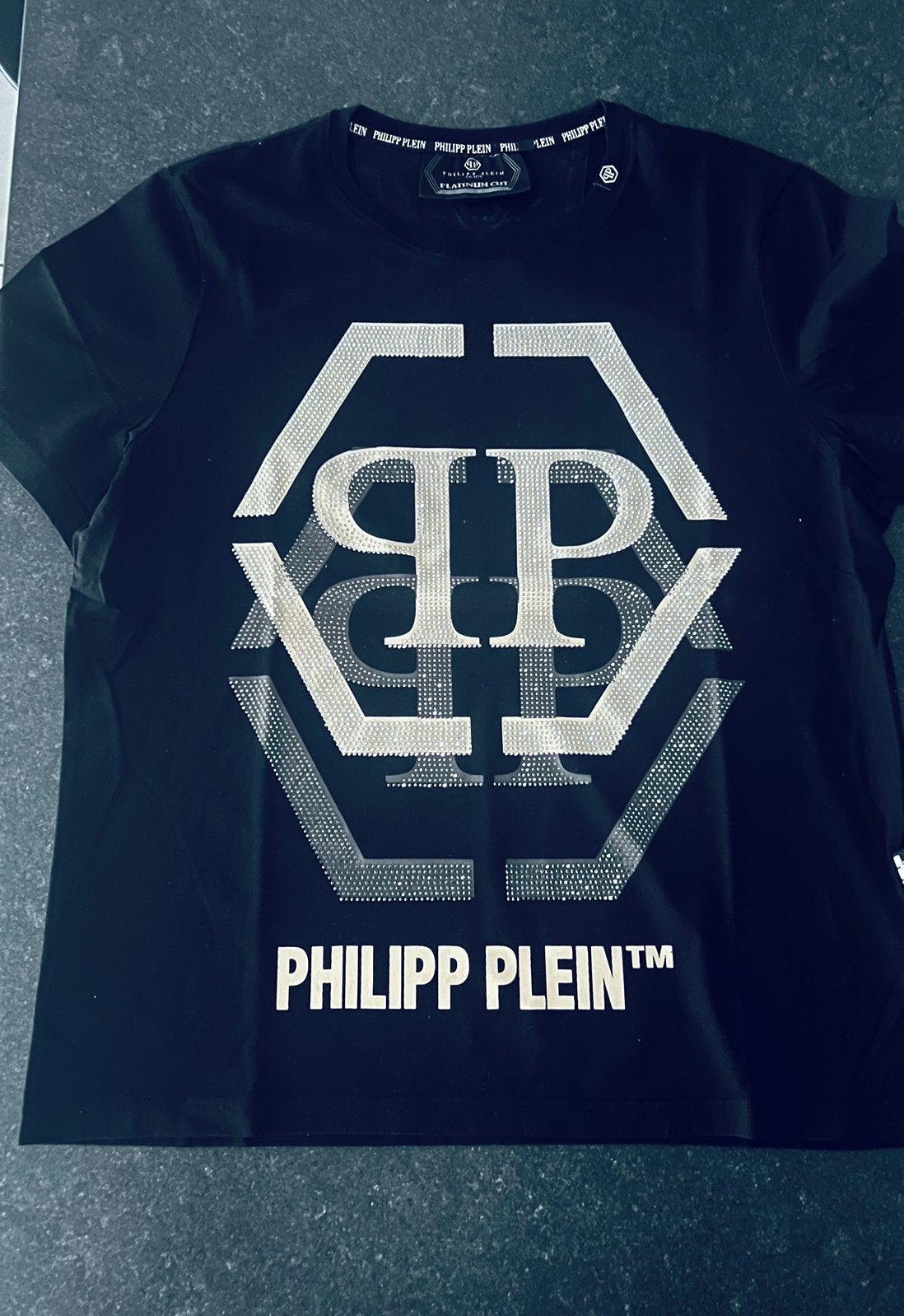 Phillip Plein Hexagon, Ophalen of Verzenden, Zo goed als nieuw, Maat 56/58 (XL), Zwart