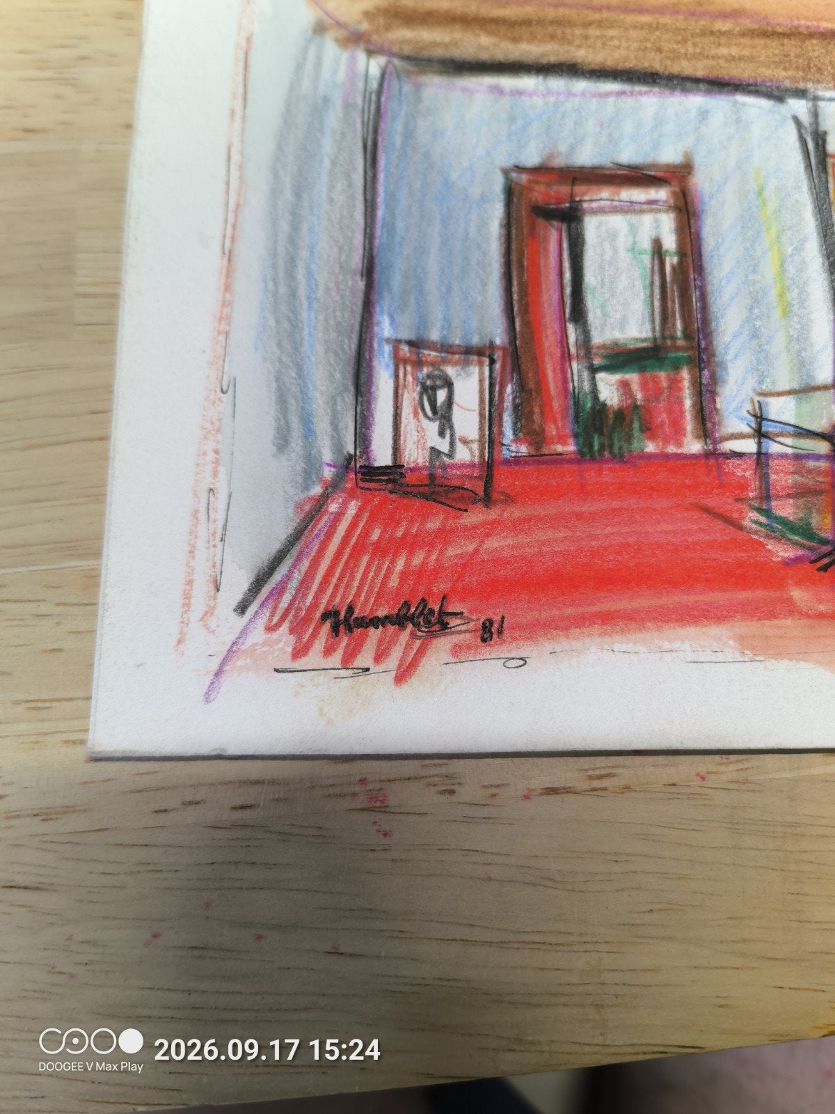 Theo humblet potloot tekening, Antiek en Kunst, Ophalen, Schilderij