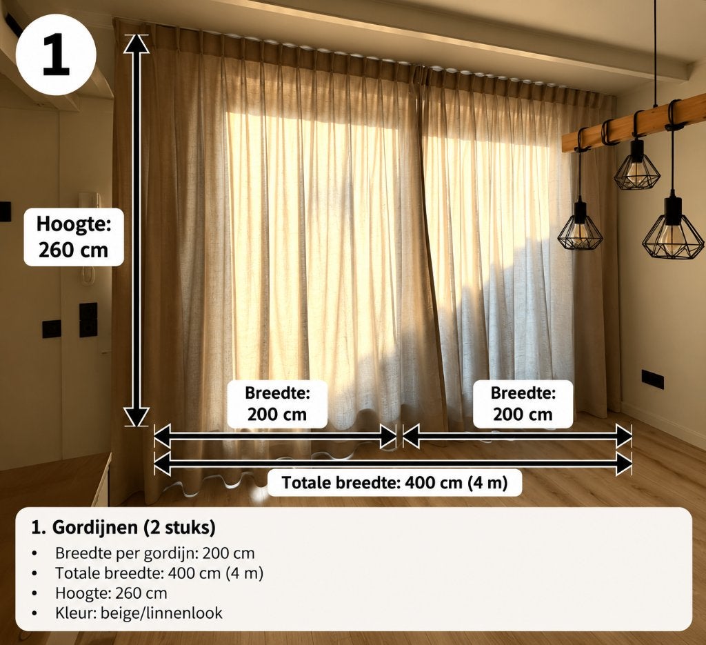 TE KOOP  GORDIJNEN & LAMELLEN  ZEER GOEDE STAAT, Huis en Inrichting, Ophalen of Verzenden, Zo goed als nieuw, Beige, Hout