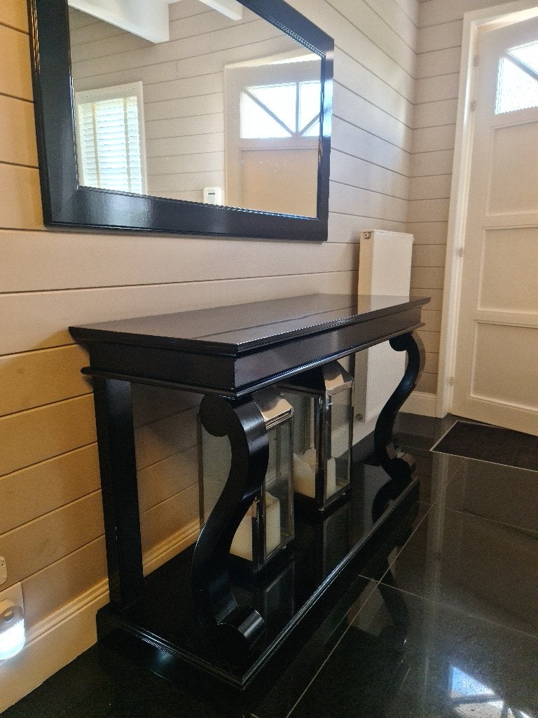Console maison du monde, 100 à 150 cm, 25 à 50 cm, En bois noir, Enlèvement
