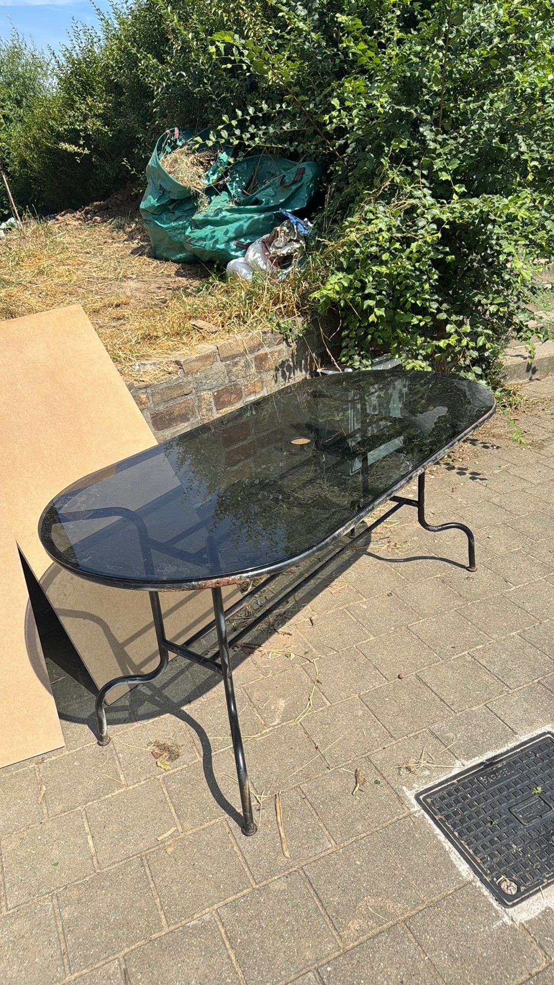 Tuintafel, Tuin en Terras, Tuintafels, Ophalen, Gebruikt, Ovaal, Metaal
