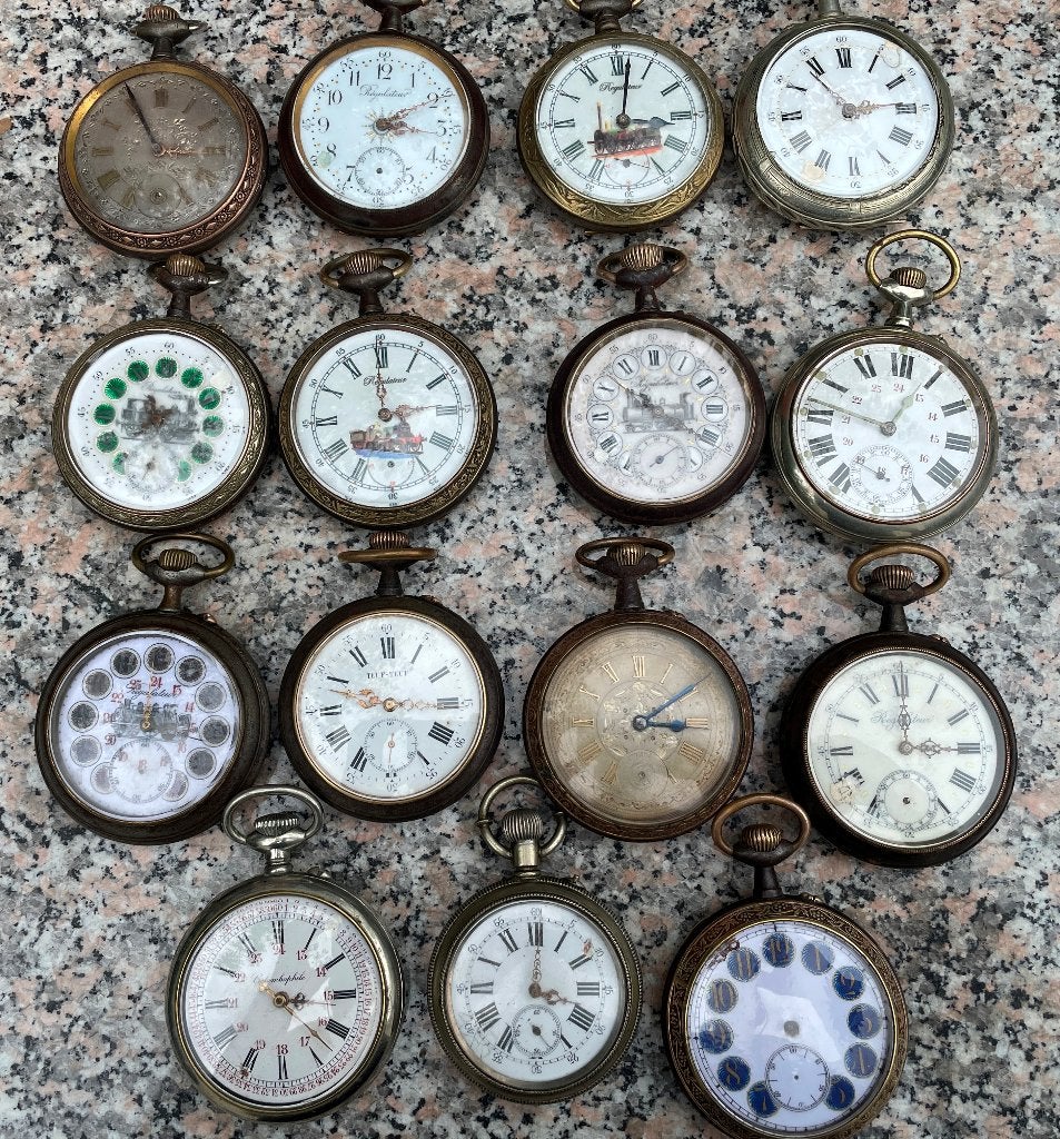 Montre REGULATEUR grosse montre 69mm  lot de 15 montres, 1900 à 1930, Acier, Enlèvement, Omega