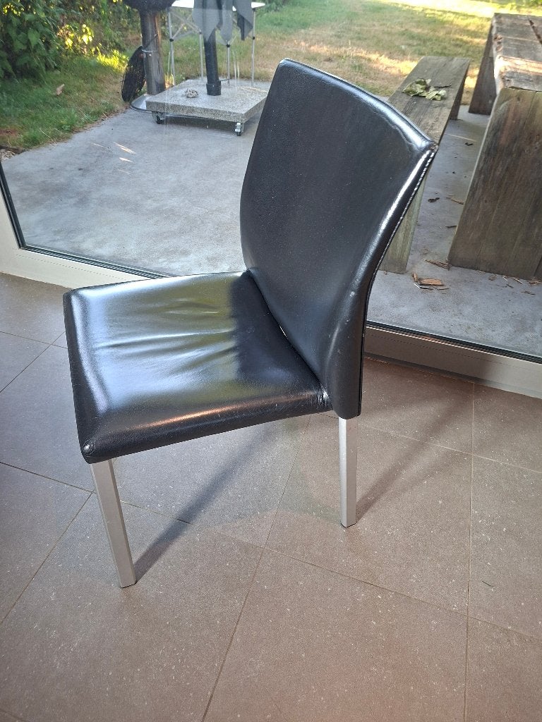 Chaises (8), Maison & Meubles, Chaises, Enlèvement, Cuir, Noir, Cinq, Six Chaises ou plus