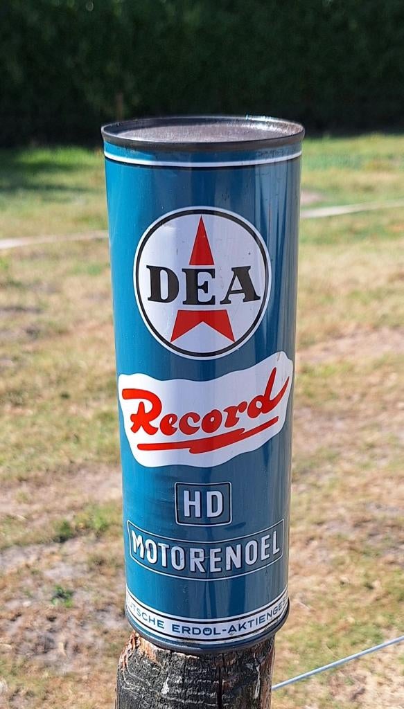 Vintage olieblik van DEA Record HD Motoröl️, motorolie️️️⛽️, Ophalen of Verzenden, Gebruikt