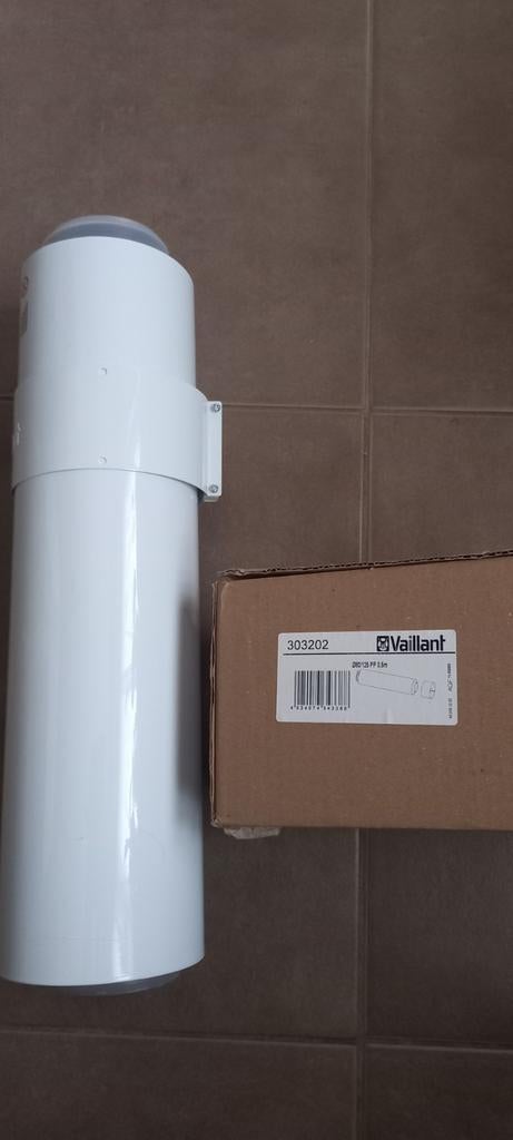Nieuwe witte Vaillant alu.PP buis 80/125 0.5m lang., Ophalen