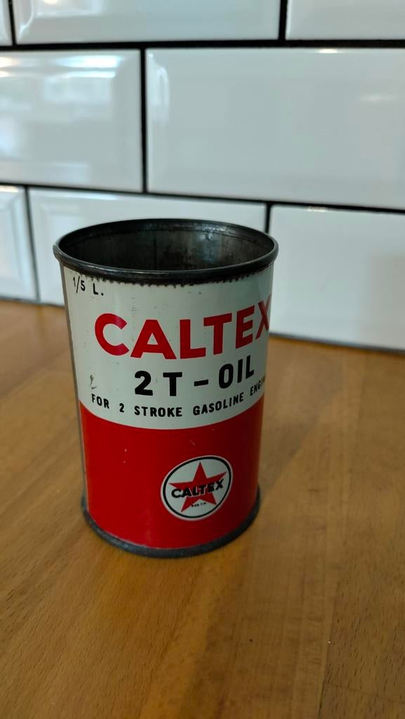 Bidon d'huile Caltex 2 temps 1/5L vide n1