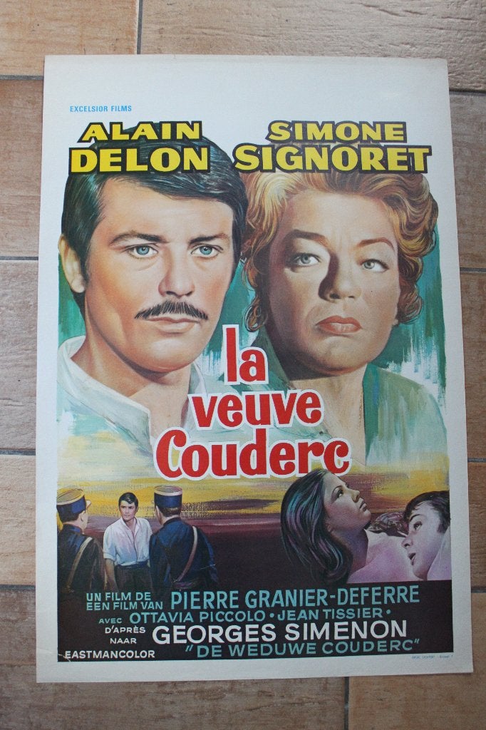 filmaffiche Alain Delon La veuve Couderc 1971 filmposter, Collections, Posters & Affiches, Enlèvement ou Envoi, Rectangulaire vertical