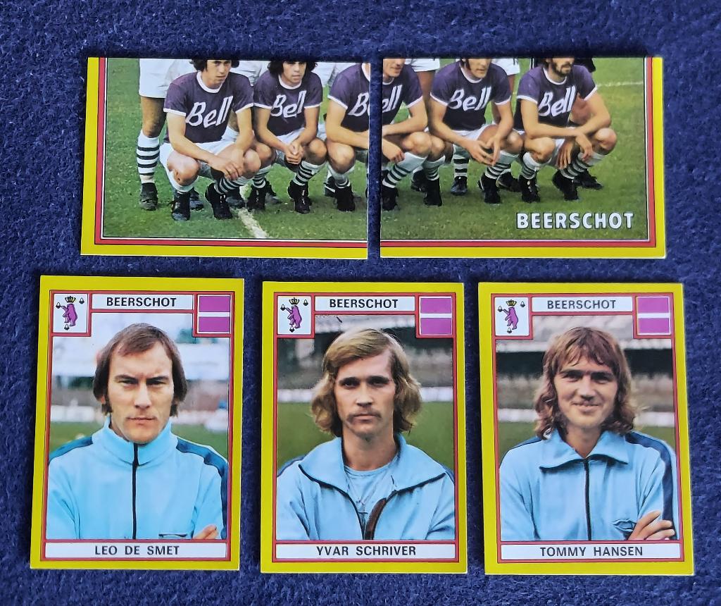 5 versch. Panini stickers voetbal ' FB 1975 - Beerschot ', Ophalen of Verzenden, Nieuw, Meerdere stickers