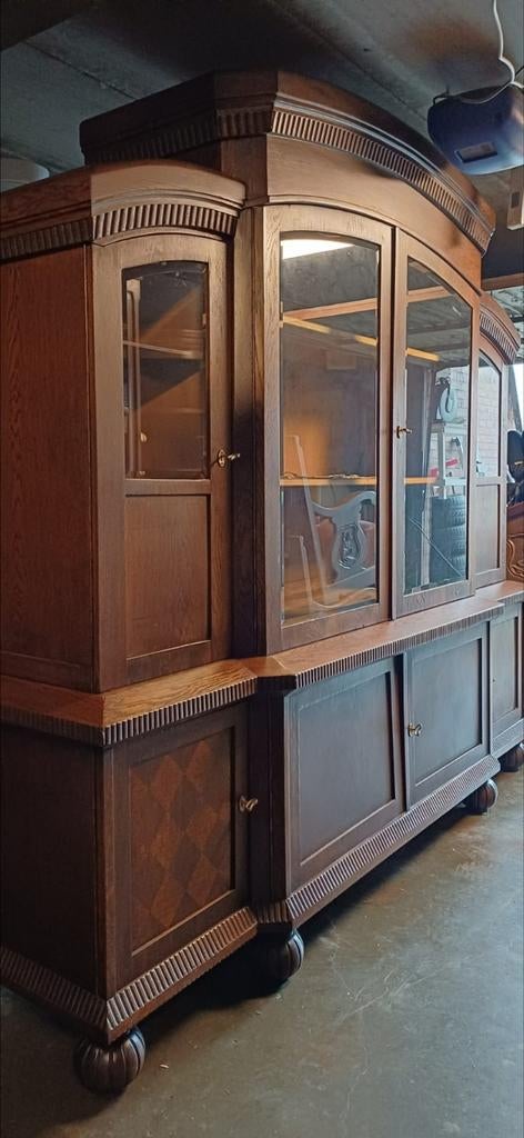 Zware ART DECO duitse wandkast met inlegwerk, Ophalen