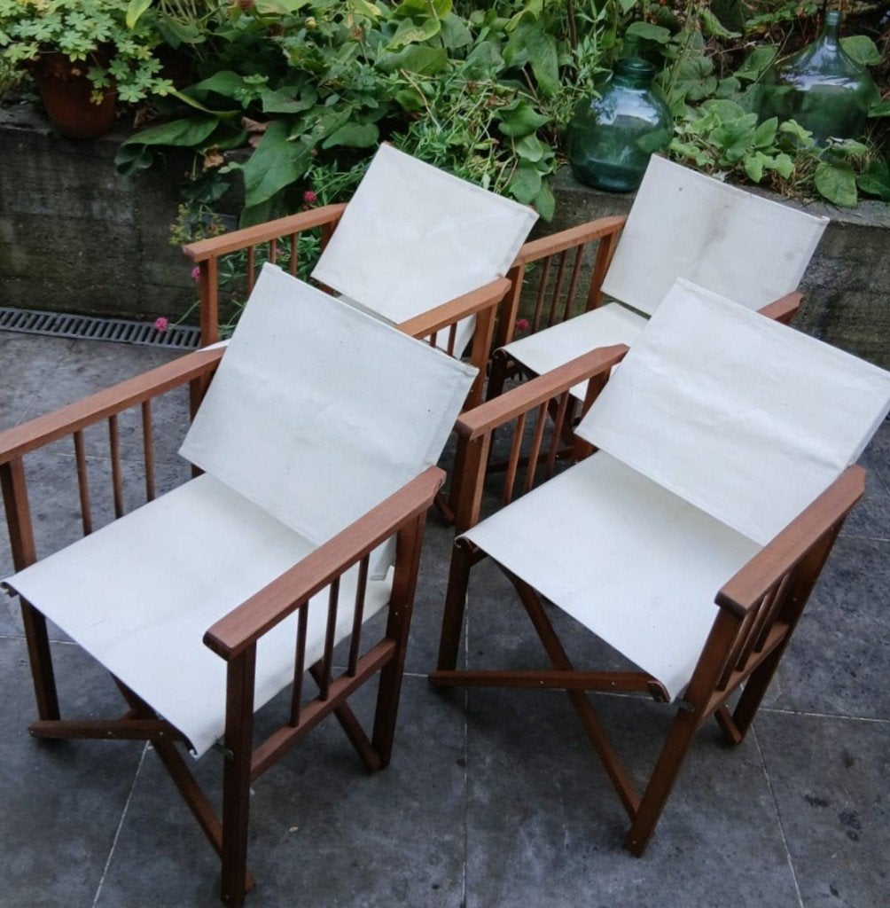 4 vintage regisseursstoelen SETprijs, Huis en Inrichting, Stoelen, Hout, Ophalen