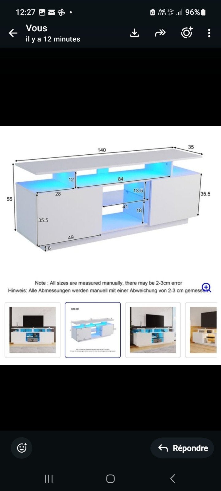 Table tv neuve dans son emballage, Antiquités & Art, Enlèvement