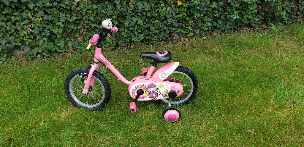 vélo enfant 14" avec roues stabilisateurs - Rose, Frein sur jante, Stabilisateurs, Enlèvement, Utilisé