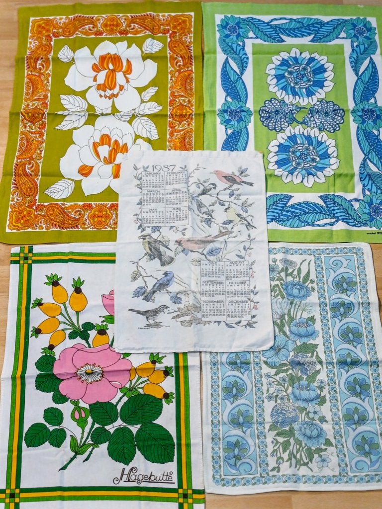 vintage theedoeken jaren 60  Zucchi Italia, Ophalen of Verzenden, Gebruikt, Theedoek of Handdoek