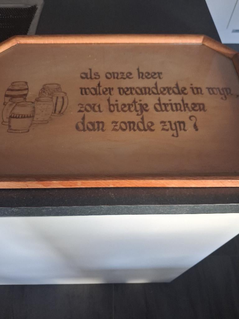 dienblad met spreuk, Enlèvement, Comme neuf