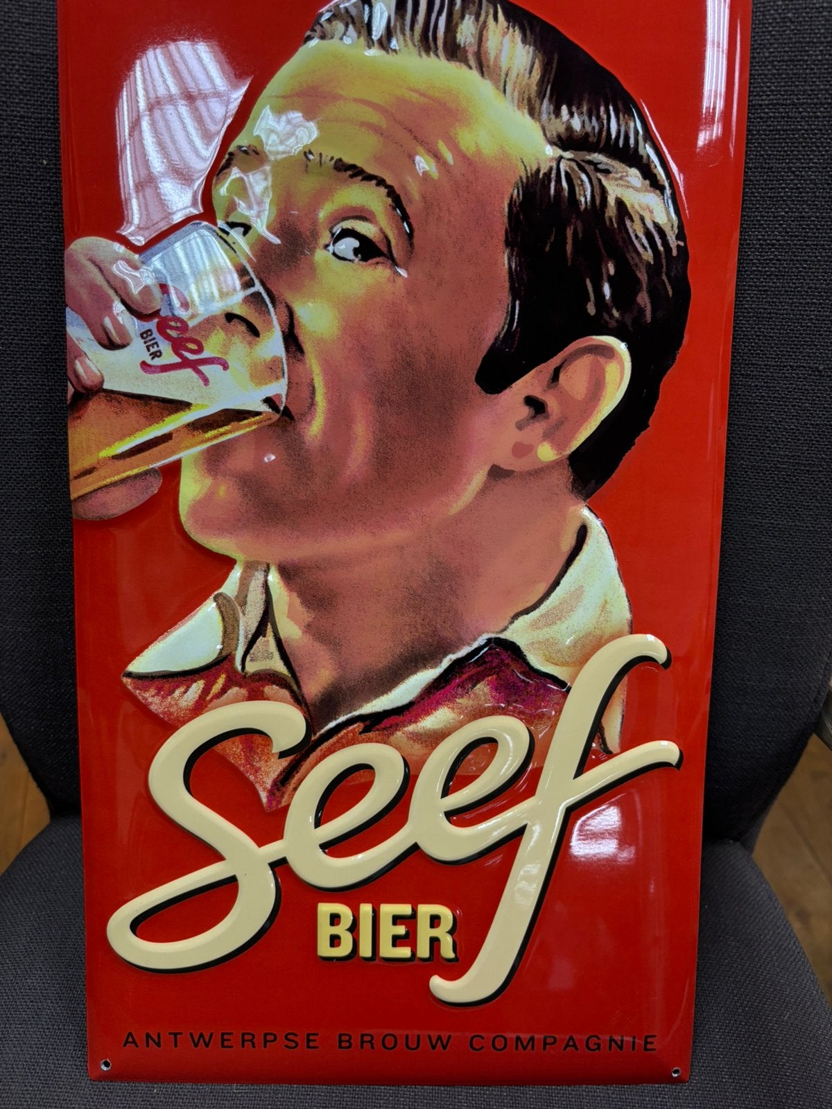 Reclame bord Seef, Ophalen, Zo goed als nieuw, Reclamebord, Plaat of Schild, Overige merken