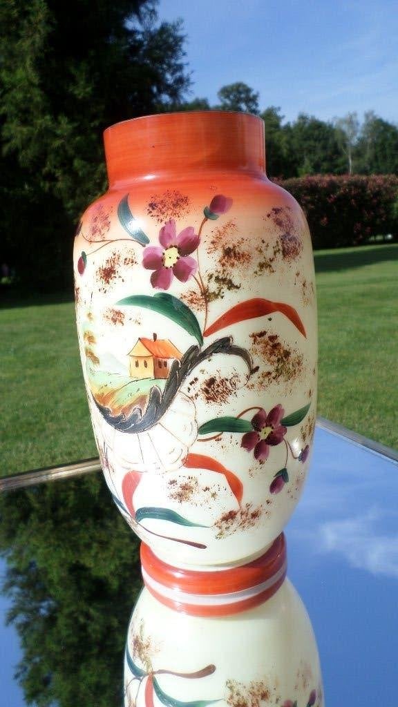 Vase Art Nouveau en opaline, Enlèvement ou Envoi
