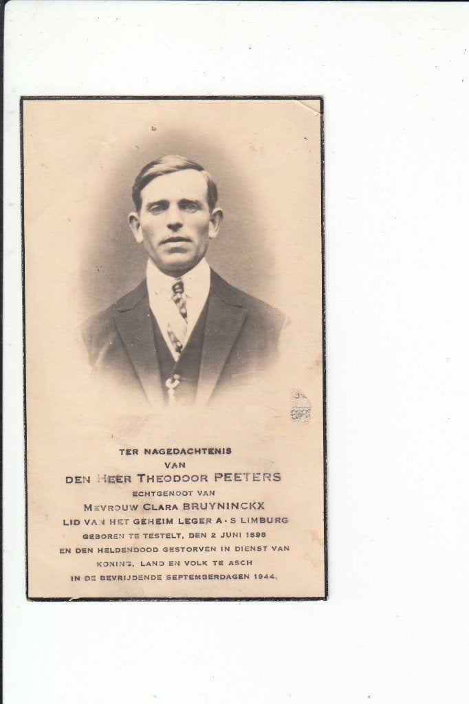 Slachtoffer WO II  Testelt - As Asch - tijdens bevrijding 44, Collections, Images pieuses & Faire-part, Enlèvement ou Envoi, Image pieuse