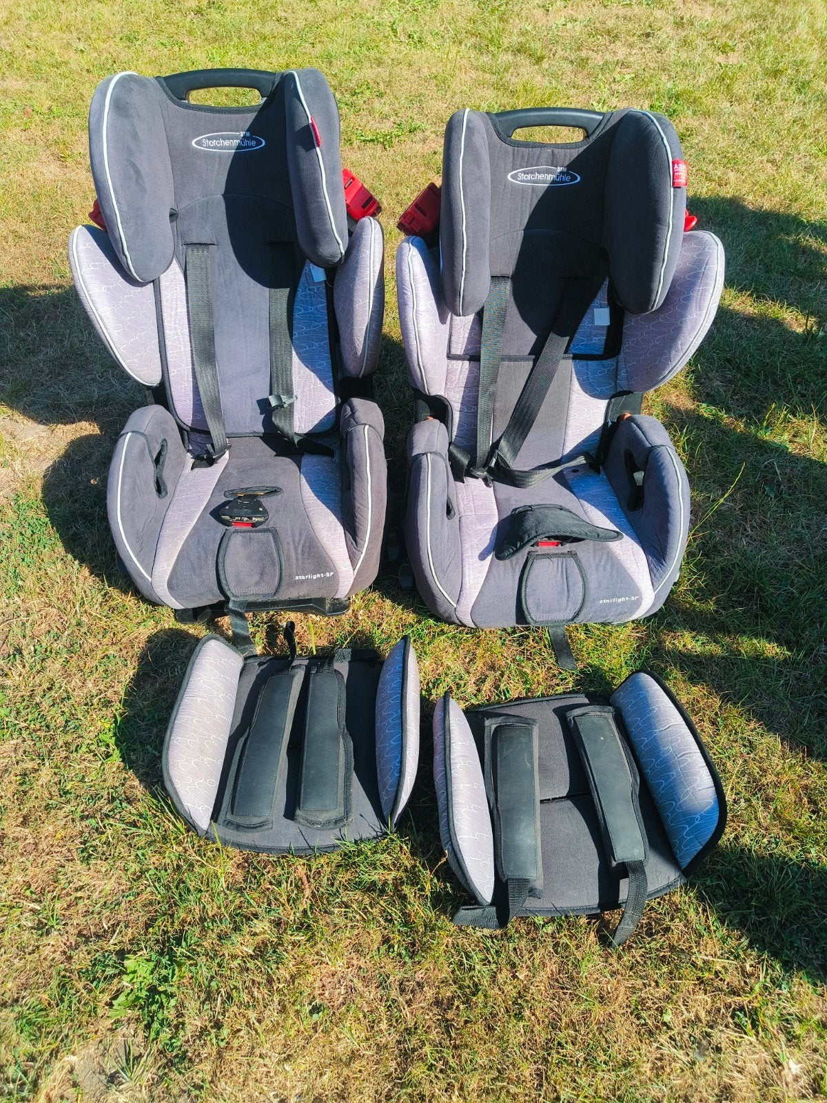 twee kinderstoelen storchenmühle universeel 9 tot 36 kg, Autres marques, 9 à 36 kg, Enlèvement, Dossier réglable