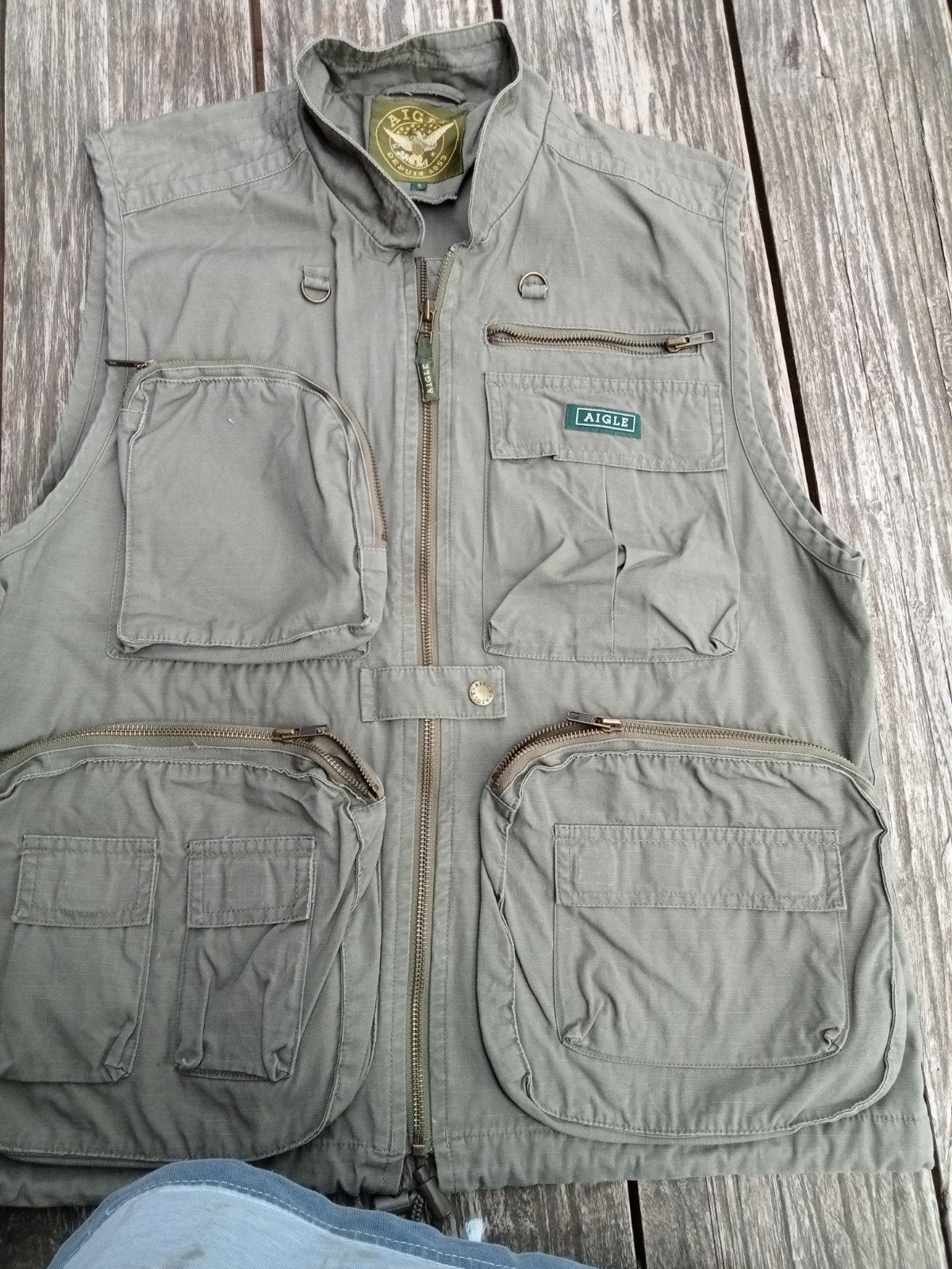 Gilet multi poches sans manches de marque Aigle, Kleding | Heren, Bodywarmers, Ophalen of Verzenden, Groen