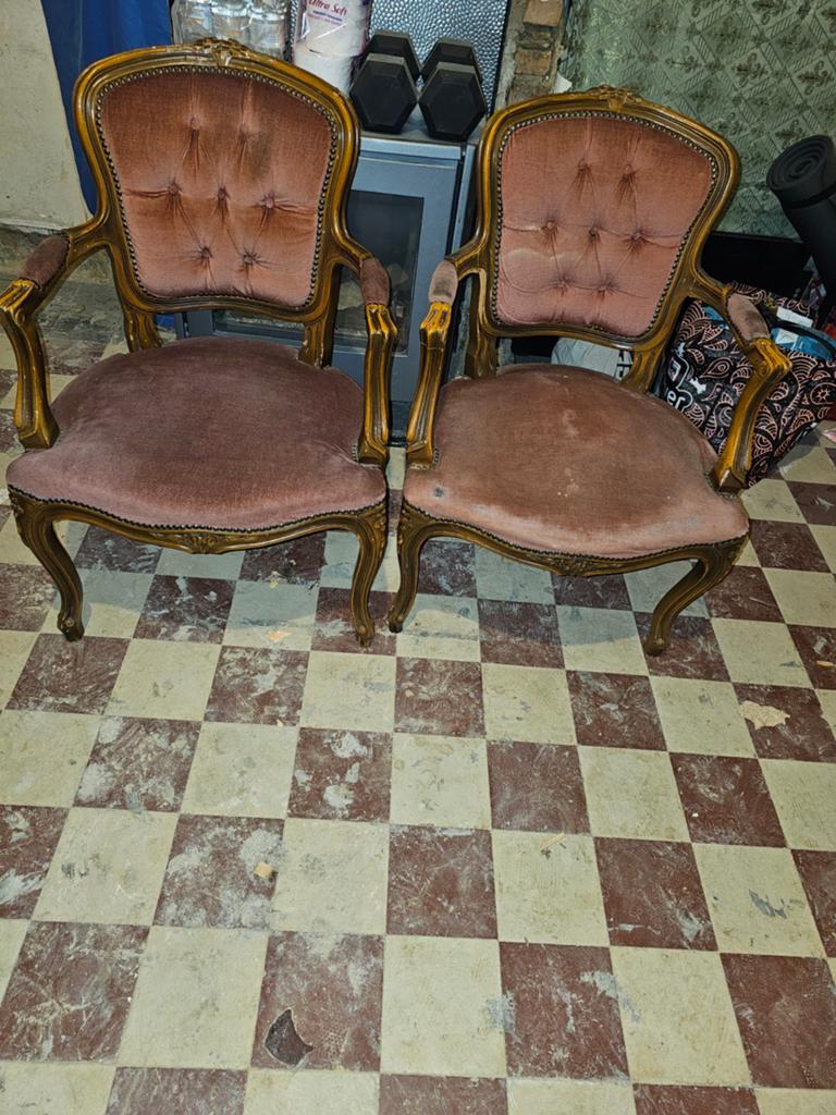 Antieke vintage fauteuils Louis XV stijl, Antiek en Kunst, Ophalen