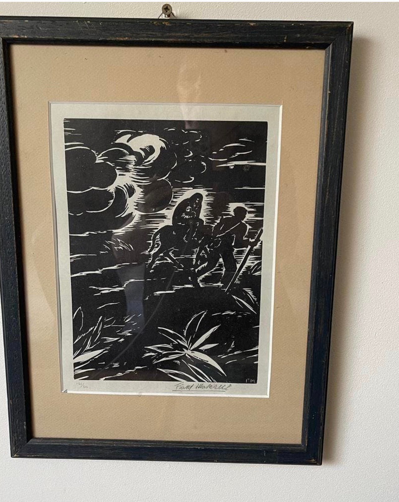 Frans Masereel Vlucht naar Egypte, Antiek en Kunst, Ophalen of Verzenden, Houtsnede