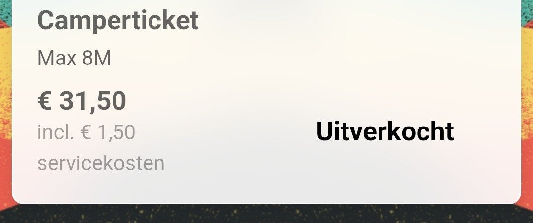 Gezocht: camper ticket Reggae Geel, Tickets en Kaartjes