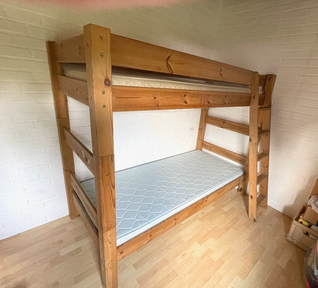Lits superposés avec 2 matelas, Ophalen, Gebruikt, 90 cm, 160 tot 180 cm