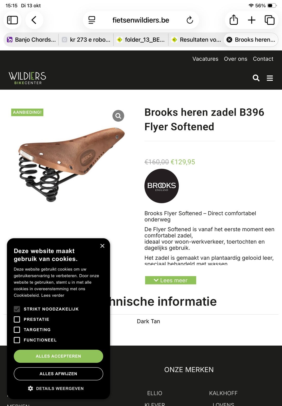 Selle et poignées Brooks, Vélos & Vélomoteurs, Enlèvement