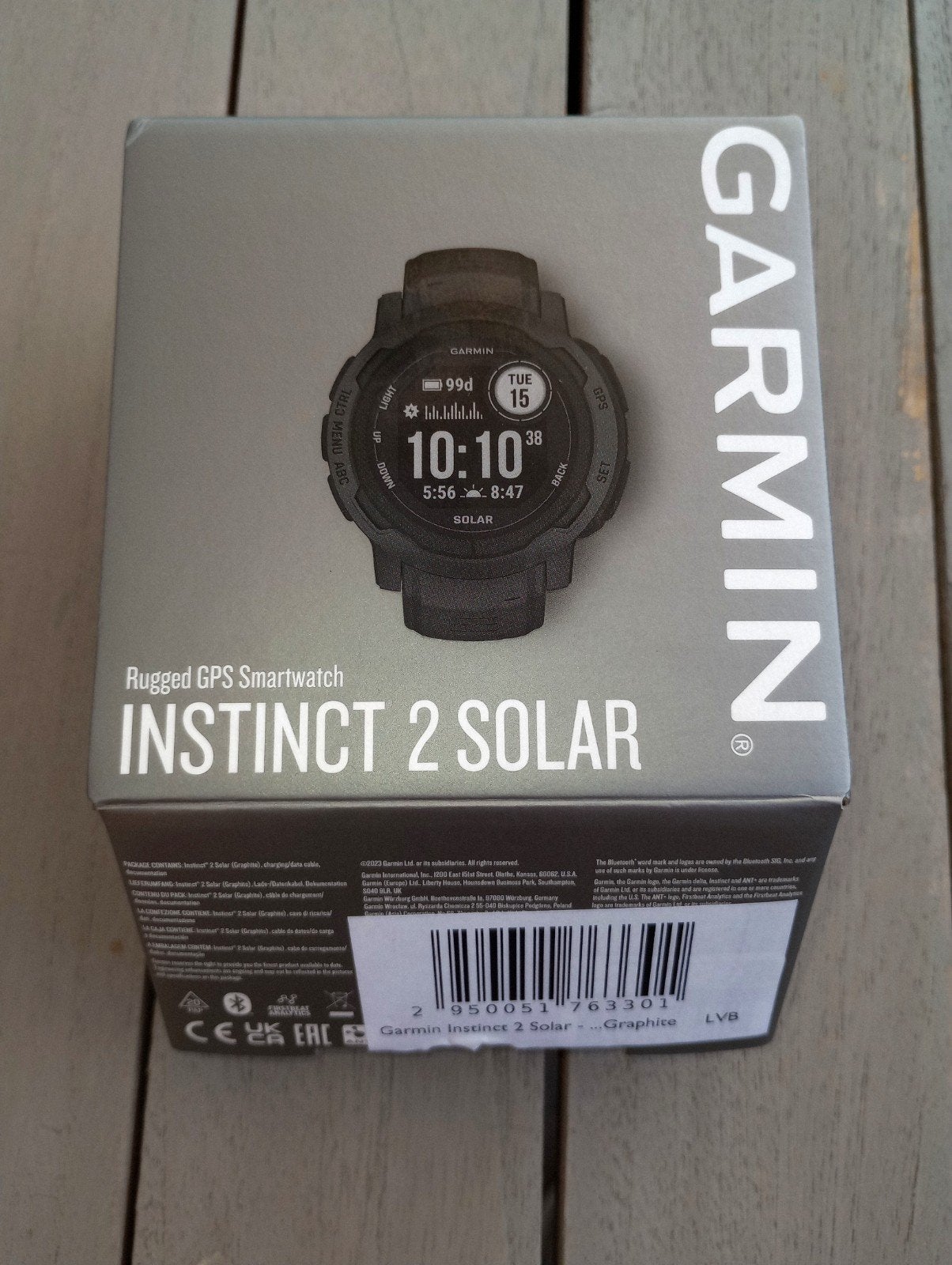 Garmin Instinct 2 Solar, Handtassen en Accessoires, Smartwatches, Zo goed als nieuw, Grijs, Ophalen of Verzenden
