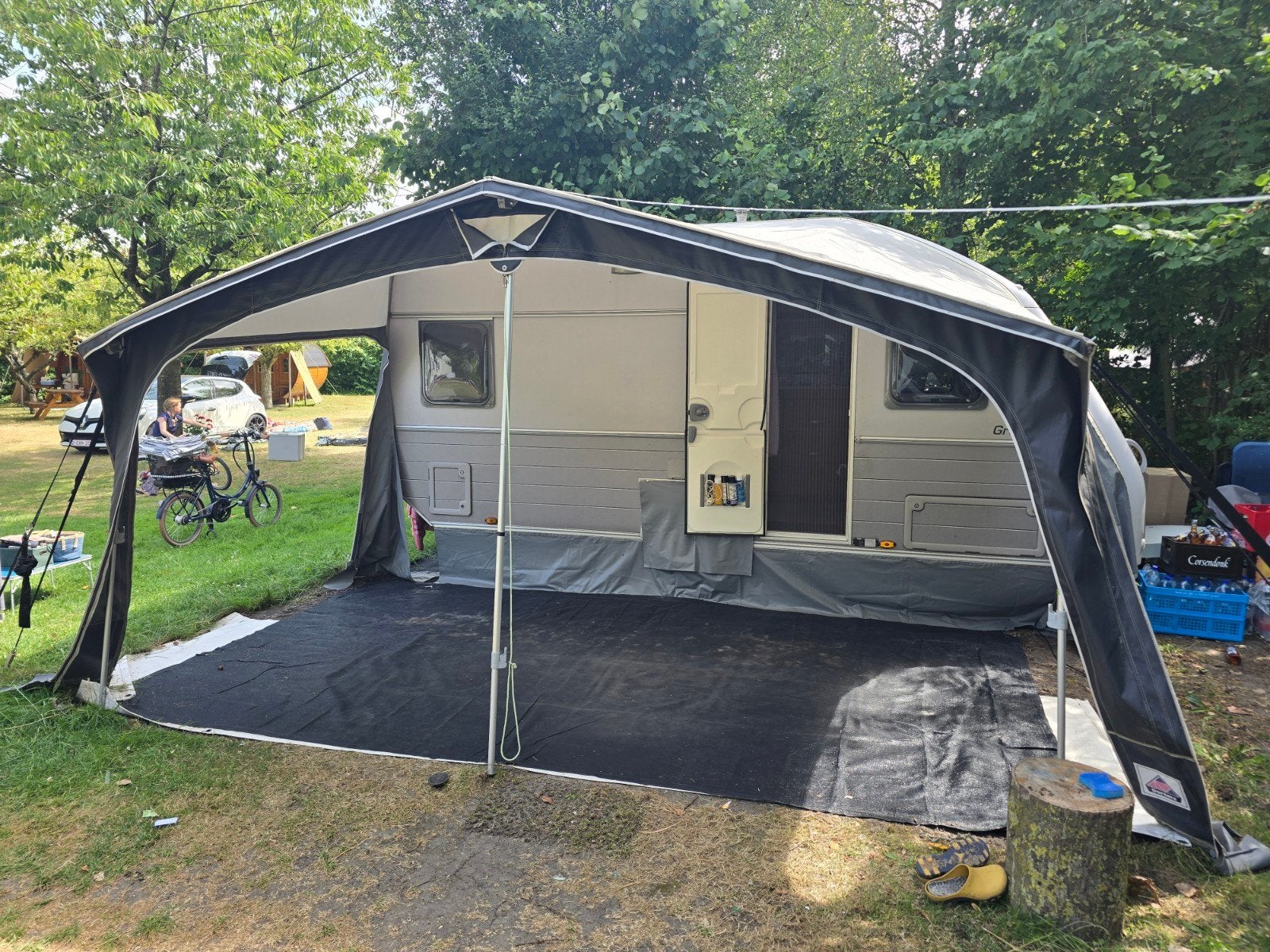 Poteaux et tubes d'auvent Dorema, taille 9 environ, Caravanes & Camping, Auvents, Enlèvement, Utilisé, Ten Cate All Season 200g/m2