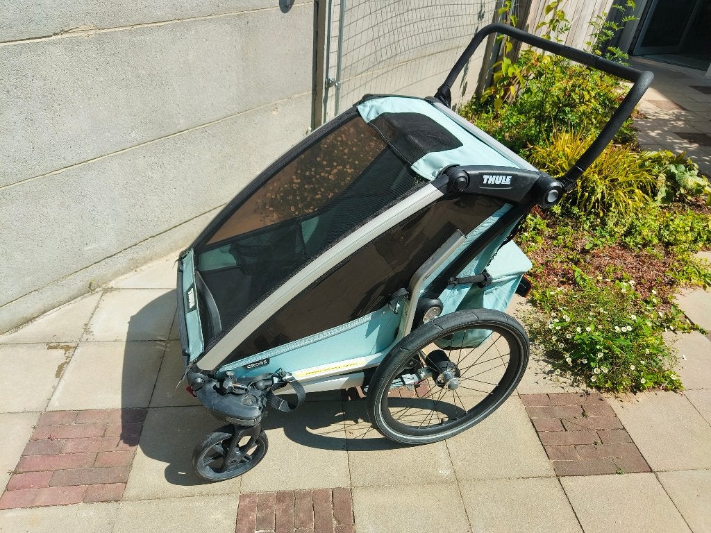 fietskar THULE cross 2 - kleur alaska, Fietsen en Brommers, Ophalen, Gebruikt, Opvouwbaar, Thule / Chariot