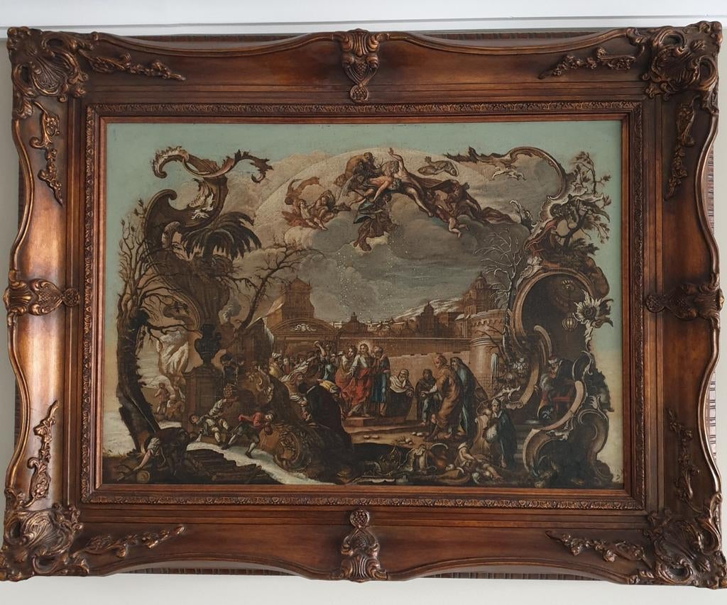 Antieke rococo gravure Klauber, Antiek en Kunst, Ophalen