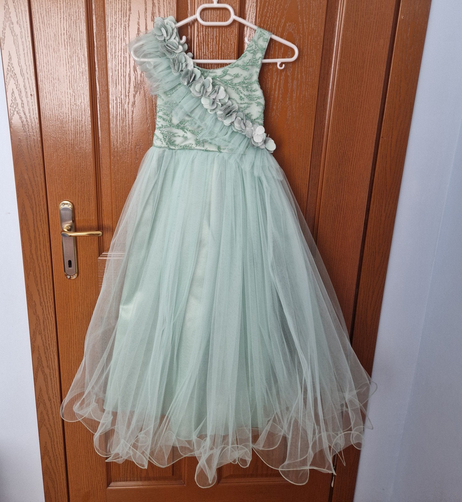 Robe de cérémonie fille 8-9 ans vert menthe – Neuve, Kinderen en Baby's, Kinderkleding | Maat 128, Sans marque, Meisje, Nieuw