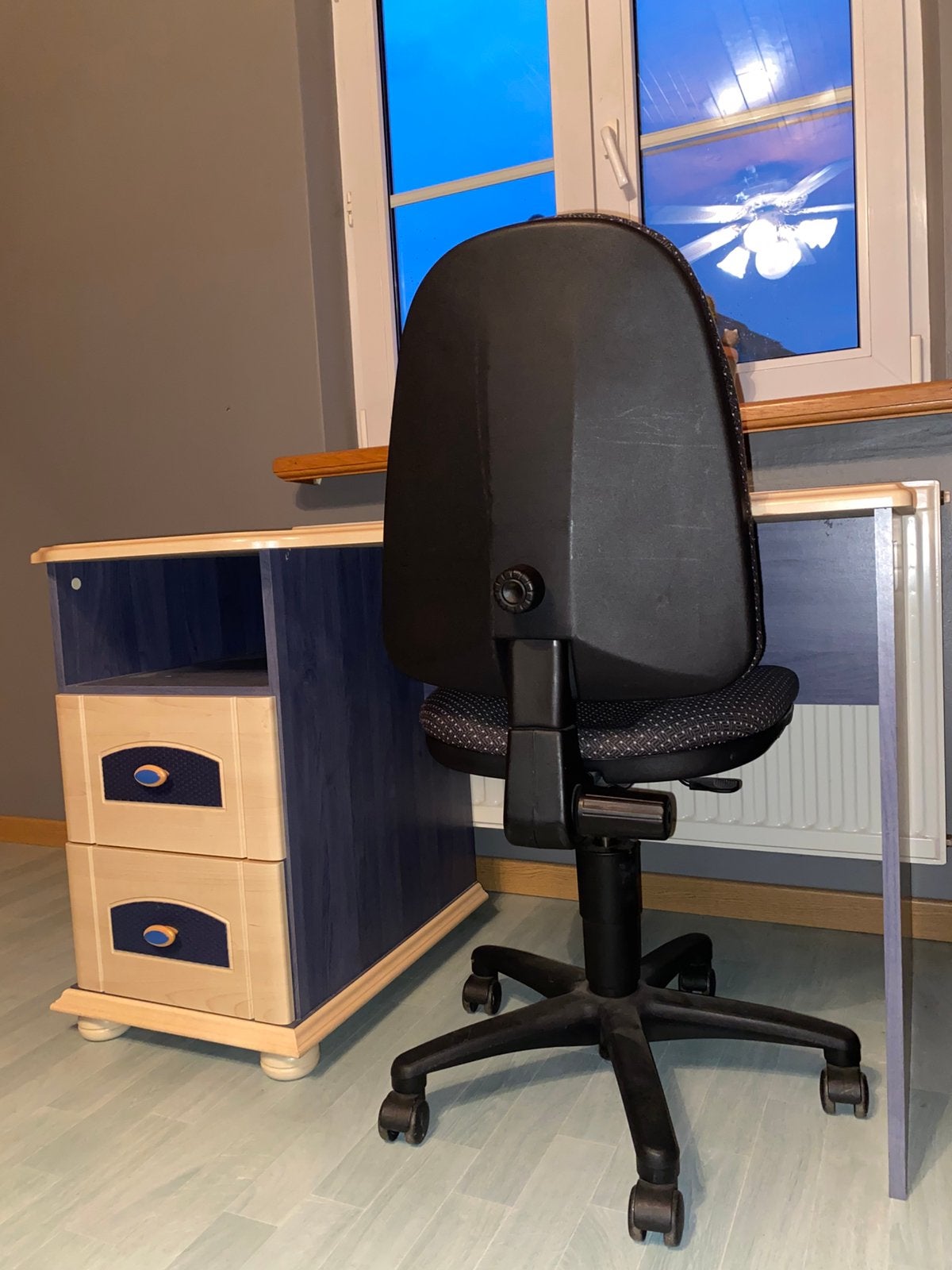 Bureau met ladeblok + bureaustoel te koop, 63 cm, Comme neuf, Enlèvement, 118 cm