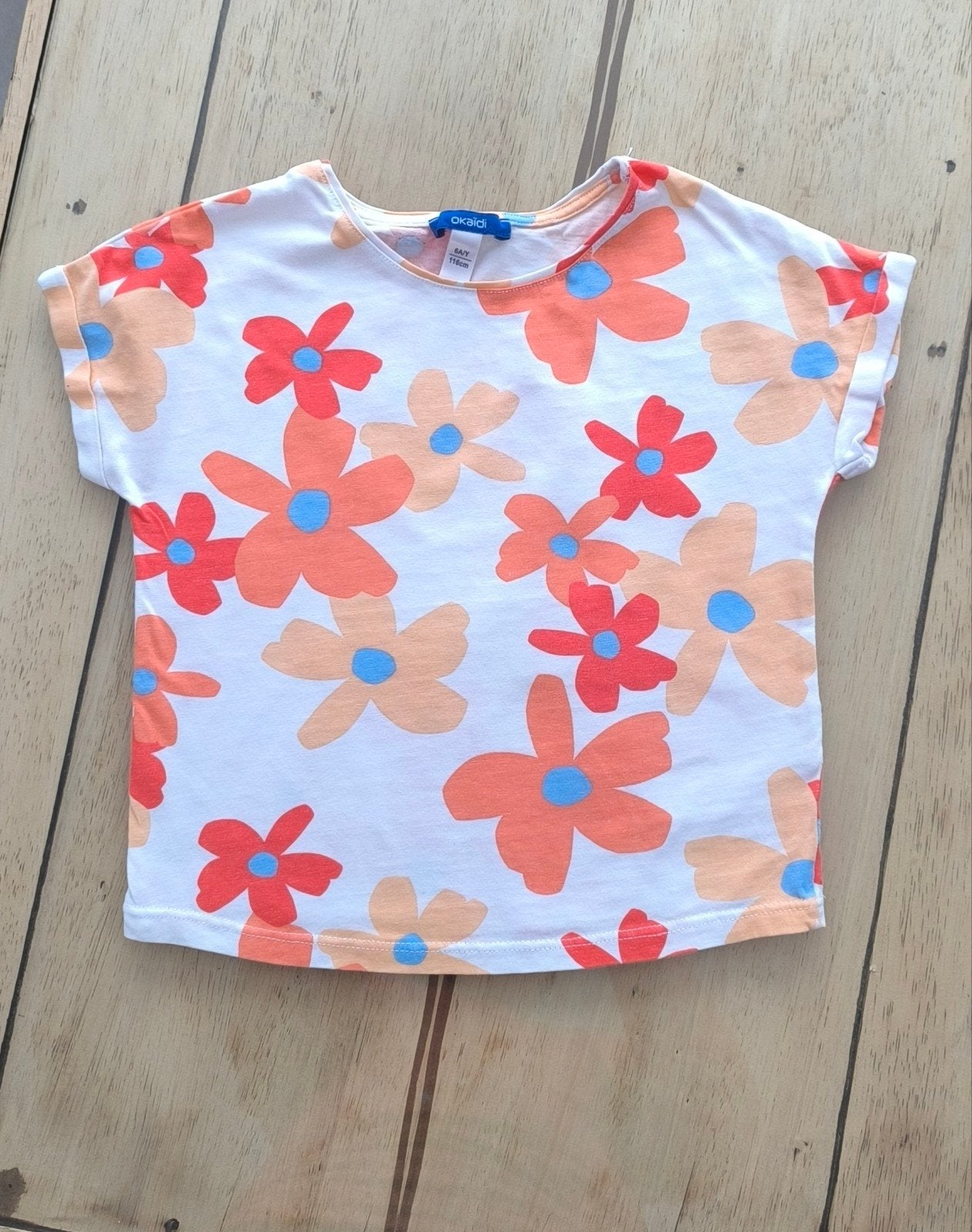 T-shirt, Kinderen en Baby's, Kinderkleding | Maat 116, Ophalen of Verzenden, Gebruikt, Okaidi, Meisje