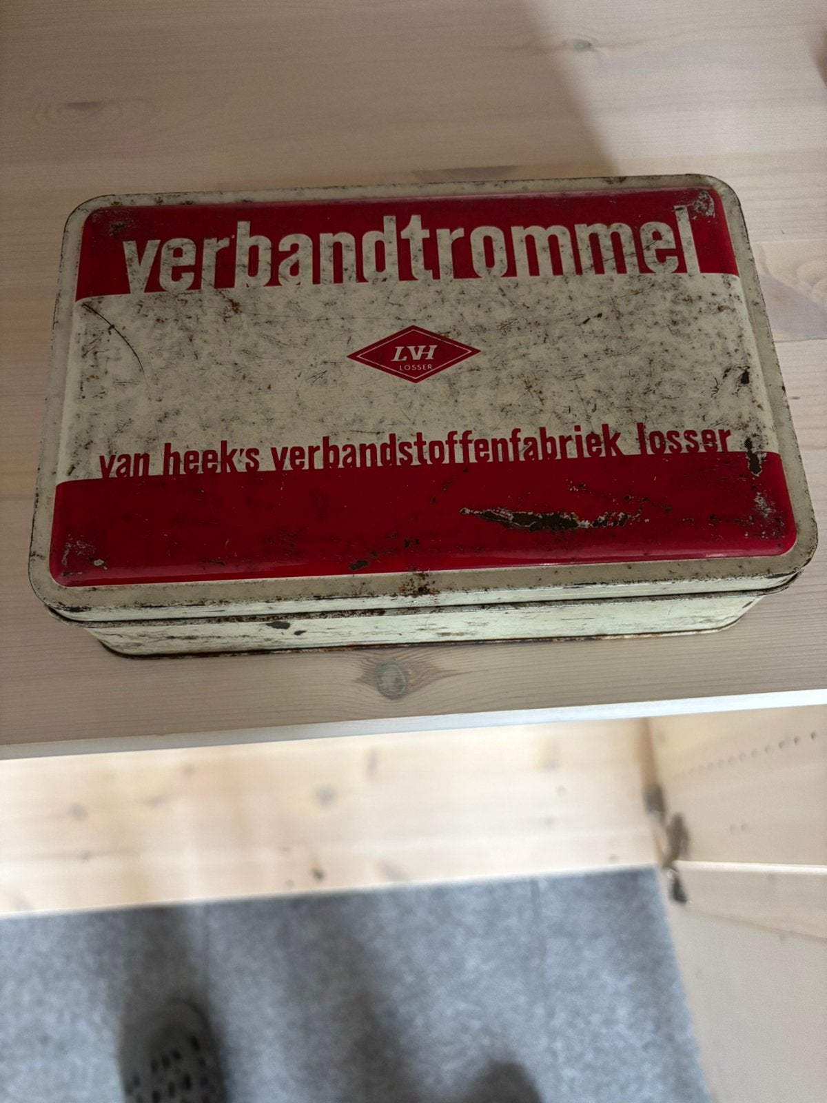 Vintage Blikken Verbandtrommel Van Heek Losser (Jaren 50-60), Ophalen of Verzenden, Zo goed als nieuw, Overige, Overige merken