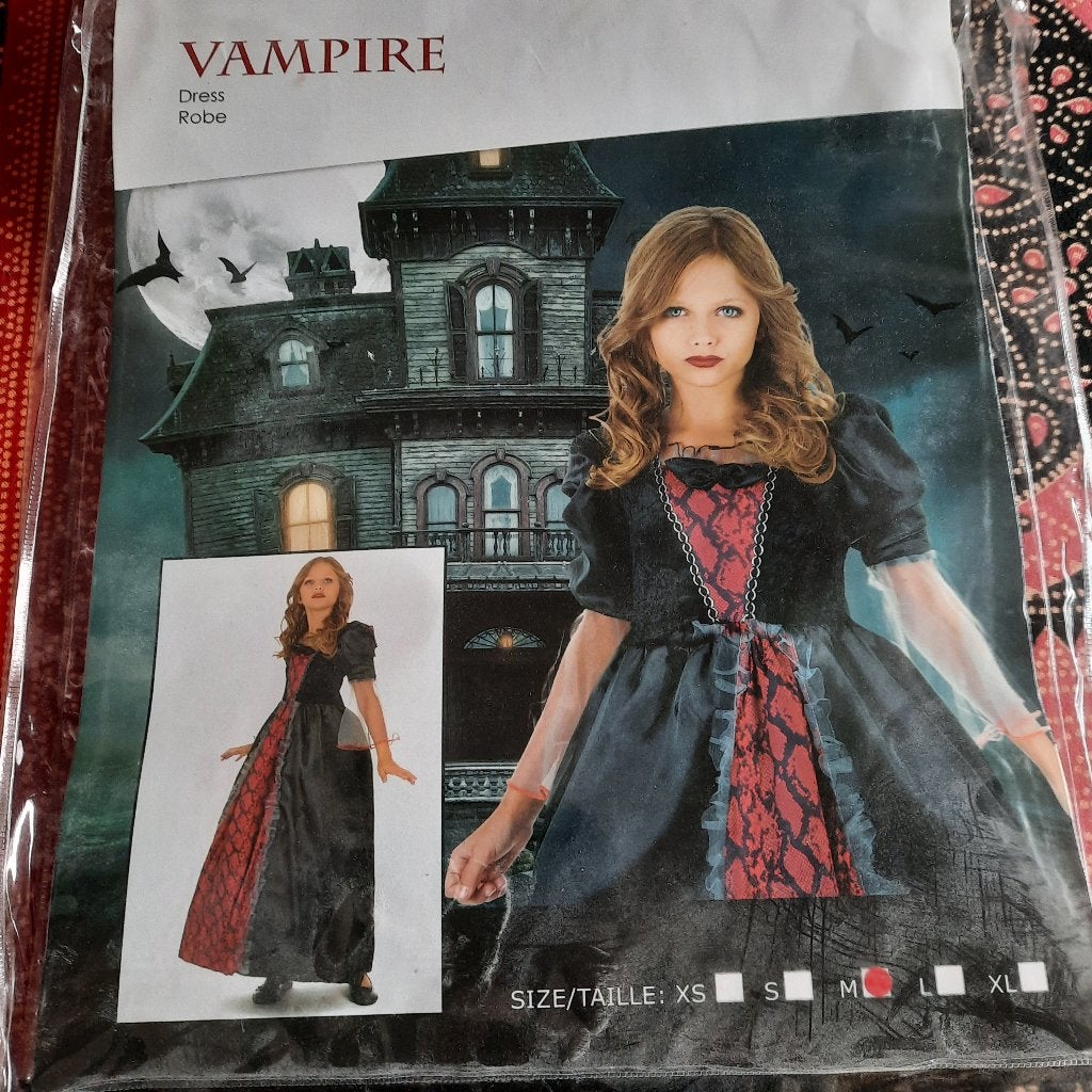 Déguisement Vampire rouge et noir fille 7-9 ans (120-130 cm), Enlèvement, Comme neuf, 122 à 128, Fille