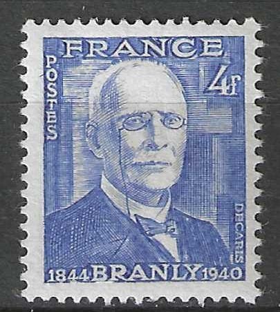 Francia 1944 - Yvert 599 - Édouard Branly (PF), Envoi, Non oblitéré