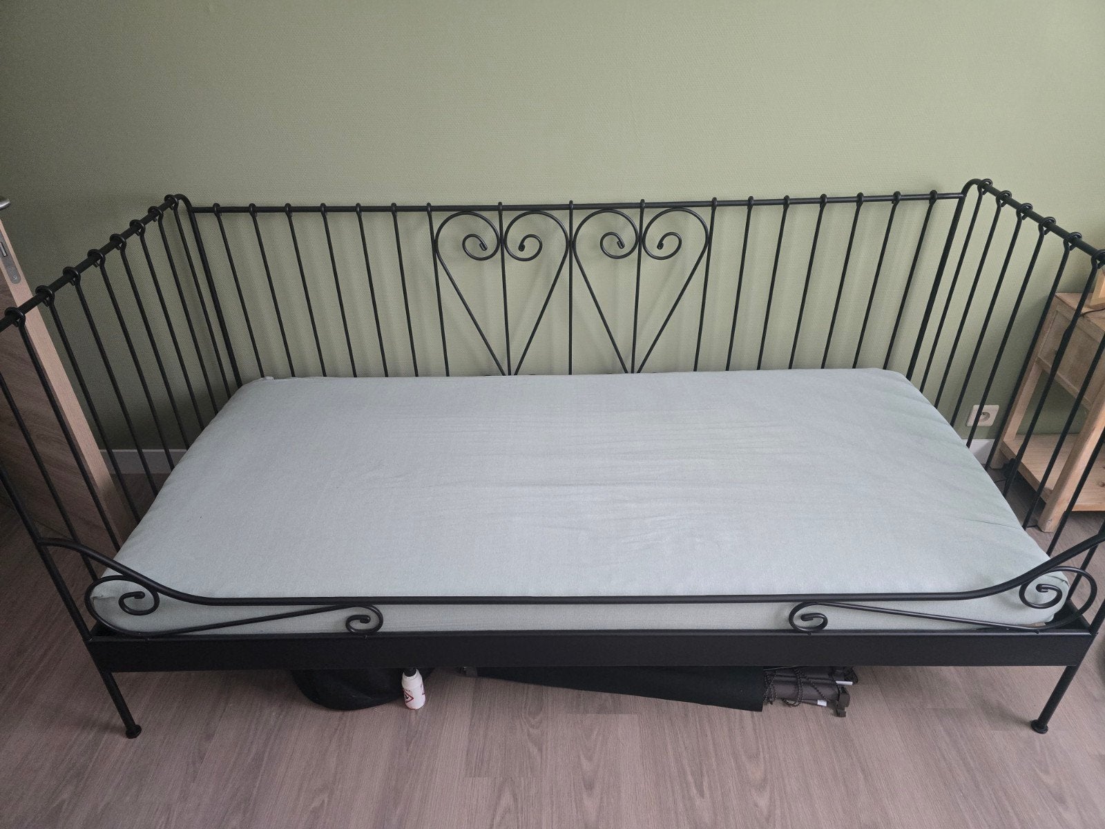Lit 1 personne (matelas + sommier), Enlèvement, Noir