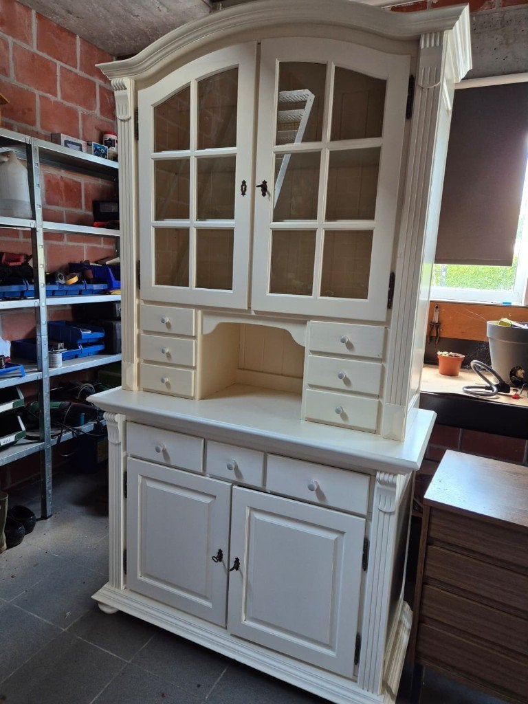 buffetkast / vitrinekast, Huis en Inrichting, Ophalen, 200 cm of meer, Geschilderd grenen, Grenenhout